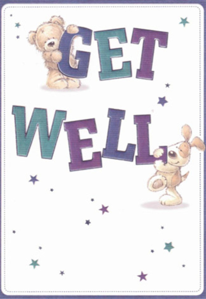 Here, the gentle power of encouragement is beautifully illustrated in a get well card that feels as heartfelt as a surprise bouquet arriving at a doorstep in Upton Park. Two adorable companions-a plush teddy bear and a floppy-eared puppy-offer their support with playfulness and sincerity, surrounded by a scattering of shimmering indigo and violet stars. The card's typography is grand and bold in purples and aquas, grounding the message in joyful assurance, echoing the colour palettes of springtime blooms sourced by local florists from markets off Green Street. There's a tactile magic in the soft, fluffy fur, a sense that you could almost reach out and feel their embrace, echoing the comforting, personal service offered by Upton Park Florist just around the corner. The creamy white background serves as a peaceful canvas, amplifying the vibrant colours and conveying clarity and renewal-just the qualities wished for anyone on the mend, whether they're recovering at home off Katherine Road or receiving visitors near Central Park. This card is a tangible token of hope and a gentle reminder that support and connection flourish within every corner of Upton Park.